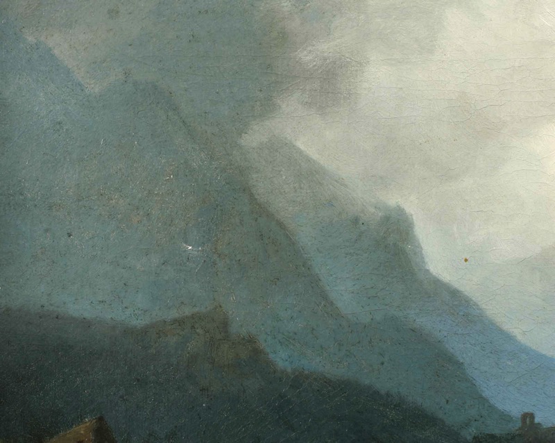 Johann Andreas Herrenburg antikes Ölgemälde Lago di Lugano