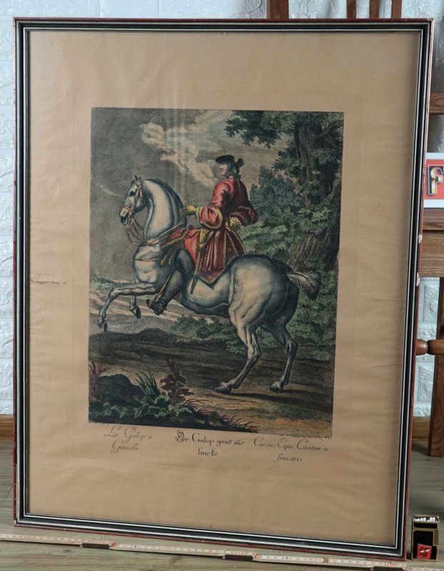 Johann Elias Ridinger Kupferstich der Galop gerad aus lincks