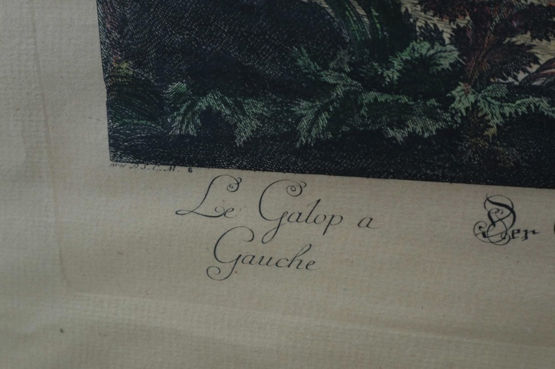 Johann Elias Ridinger Kupferstich der Galop gerad aus lincks