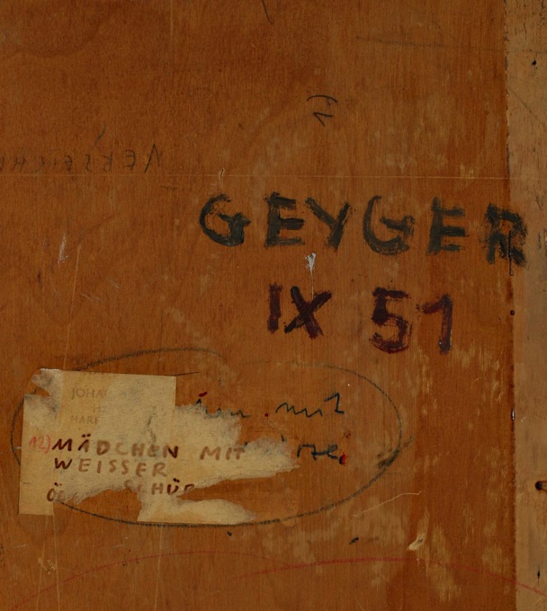Johann Georg Geyger Ölgemälde 1951 Mädchen Schürze