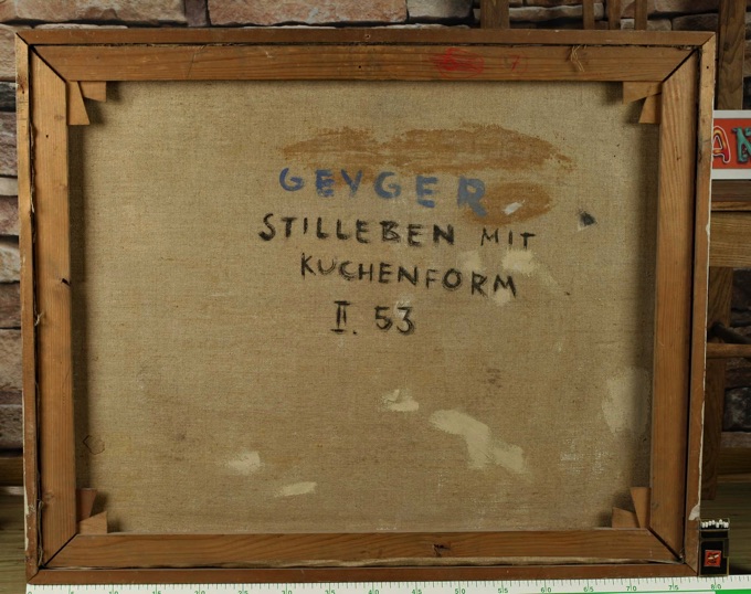 Johann Georg Geyger Ölgemälde 1953 Stilleben Kuchenform