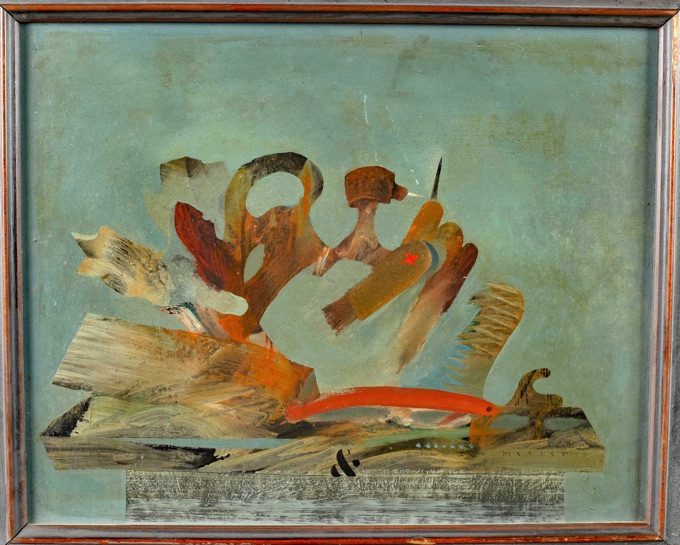 Johannes Thoemmes 1947 Ölgemälde von 1983 Schweizer Messer