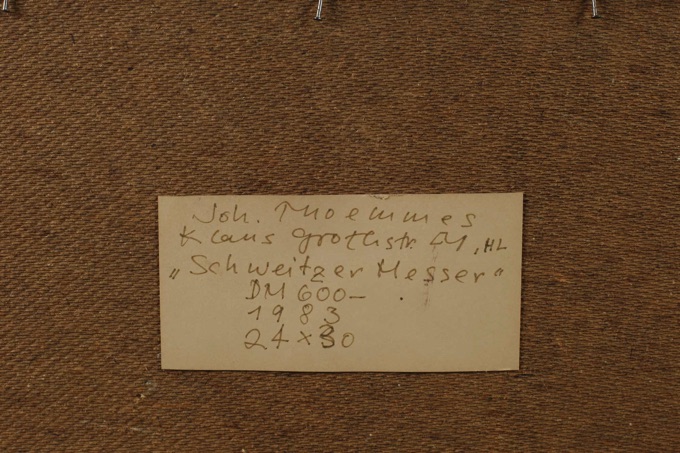 Johannes Thoemmes 1947 Ölgemälde von 1983 Schweizer Messer