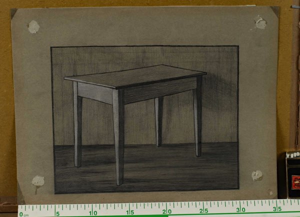 Johannes Zeichnung Tisch Bauhaus antik 1910