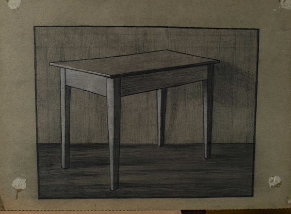 Johannes Zeichnung Tisch Bauhaus antik 1910