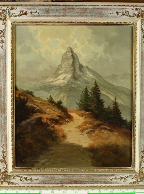 Joseph Heinrich Thomas älteres Ölgemälde Matterhorn