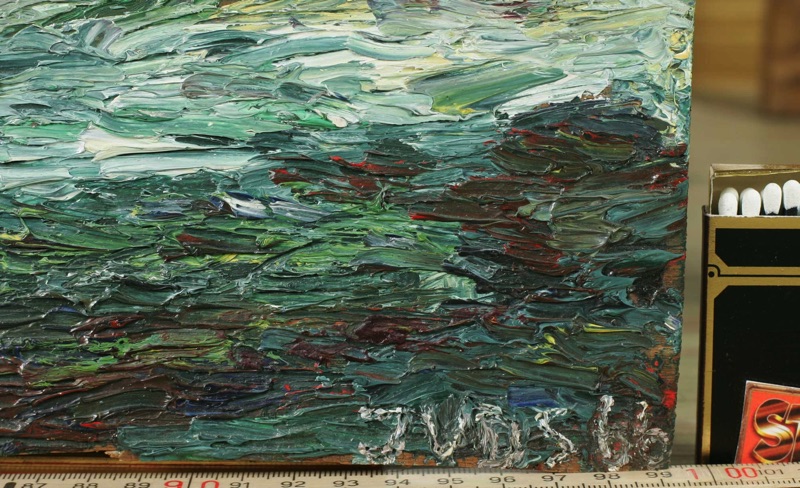 Juds älteres Ölgemälde expressive Landschaft 1966