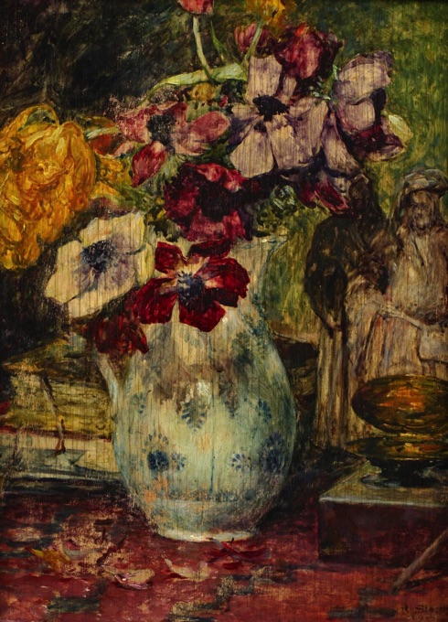 Jugendstil Ölgemälde antik Stillleben signiert 1915