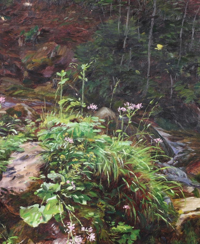 K Löffelmann Ölgemälde antik 1900 Waldbach