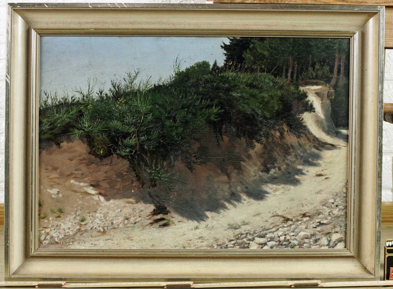 Karl Dietze antikes Ölgemälde Düne Wald Rügen