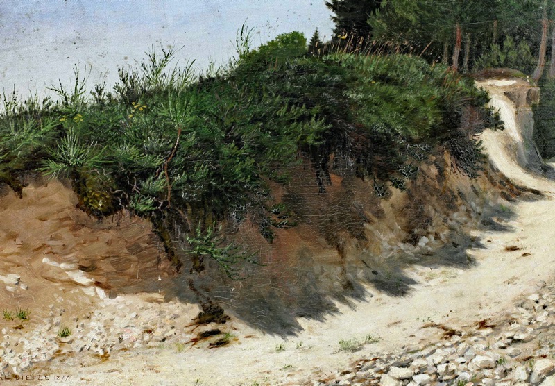Karl Dietze antikes Ölgemälde Düne Wald Rügen
