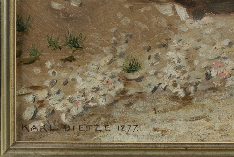 Karl Dietze antikes Ölgemälde Düne Wald Rügen