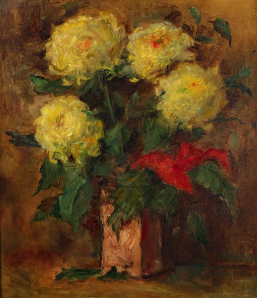 Karl Dörrbecker Ölgemälde Stillleben Blumen 1967