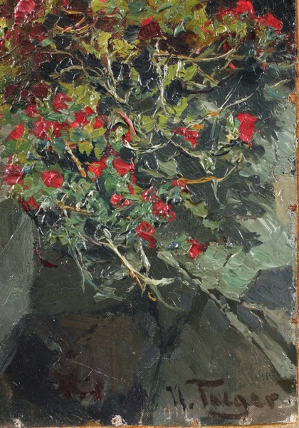Karl Hanns Taeger antikes Ölgemälde Alpen Flora