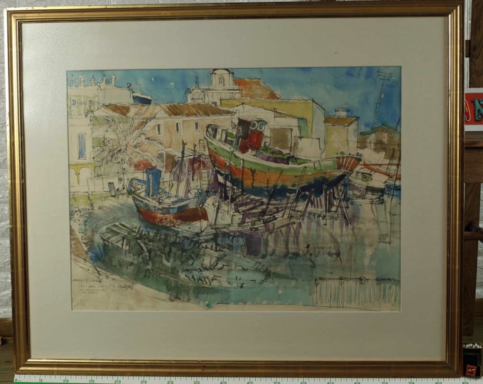 Karl Seidl Aquarell 1969 Lagune