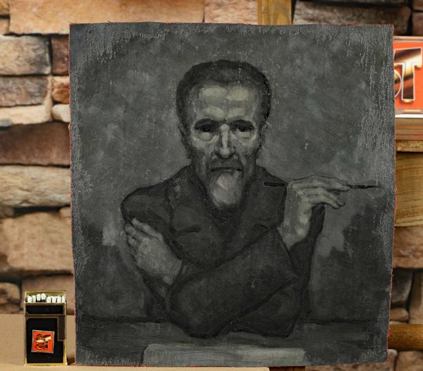 Kofron Ölgemälde antik Selbstportrait