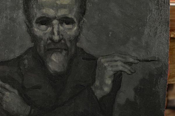 Kofron Ölgemälde antik Selbstportrait