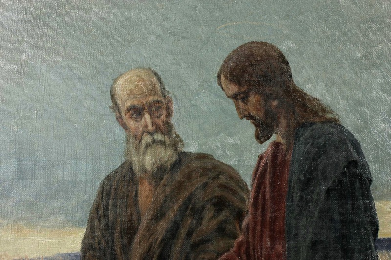 Kopie nach Johannes Raphael Wehle Ölgemälde antik Jesus Henschl
