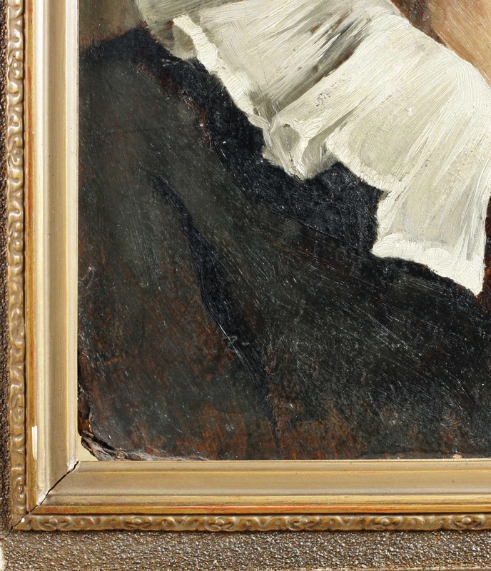 Kunz Meyer Waldeck antikes Ölgemälde 1883 Portrait fröhliche Dame