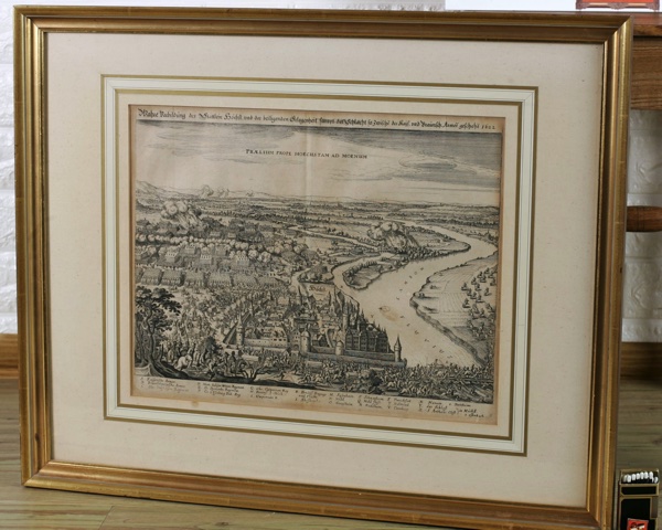 Kupferstich Merian Hoechstam ad Moenum antik 1622