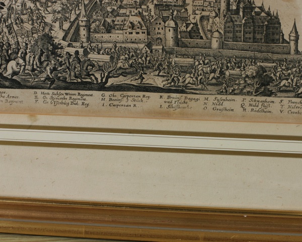 Kupferstich Merian Hoechstam ad Moenum antik 1622