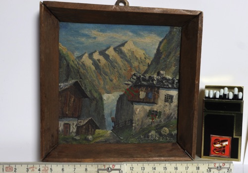 Lambertz Ölgemälde Miniatur Alpen 3