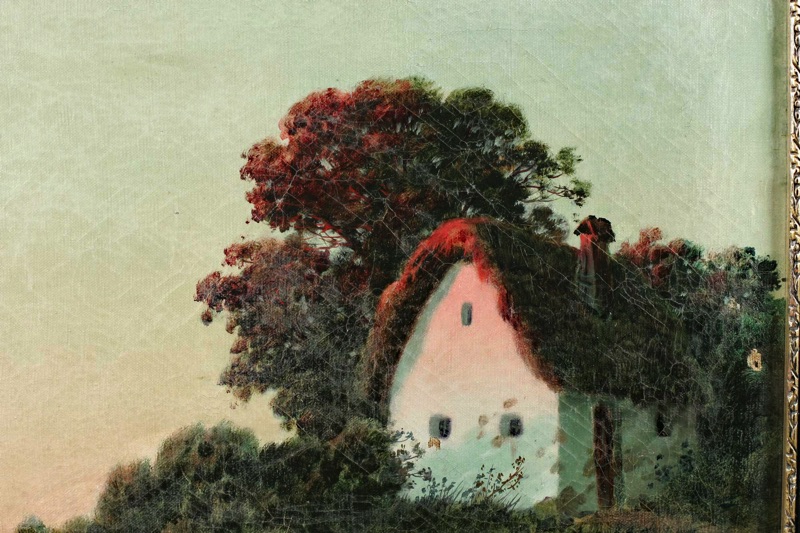Laszlo Dioszeghi Ölgemälde antik einsames Haus 1935