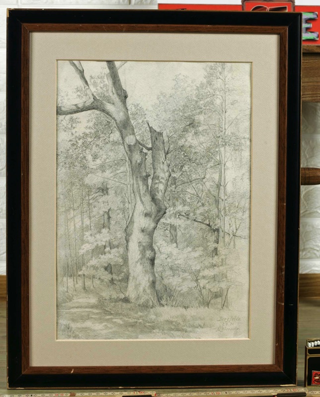 Leberecht Zeichnung antik Wald Bäume 1920