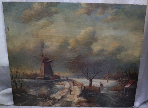 Loos Ölgemälde Eisvergnuegen Dorf