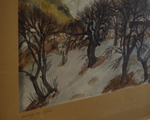 Ludwig Driesler Aquarell Landschaft