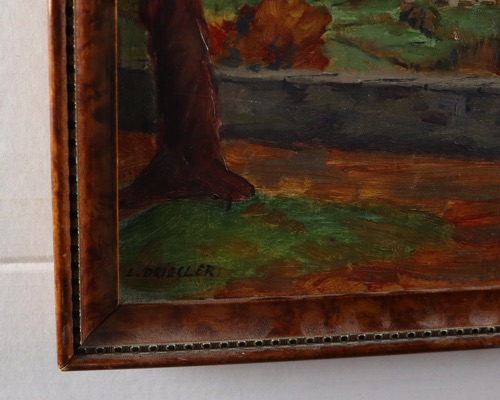 Ludwig Driesler Ölgemälde Stadt See