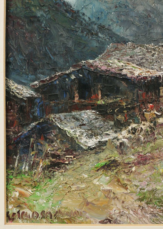 Ludwig Gschossmann Ölgemälde Matterhorn Kapelle Findeln Jakobus