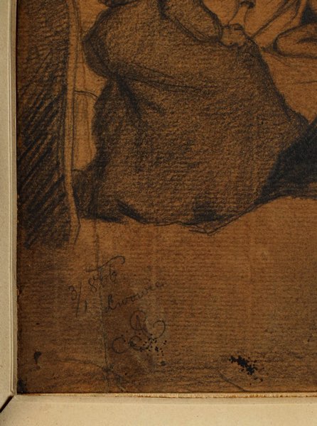 Lwowie Zeichnung antik 1866 Bettgeschichte