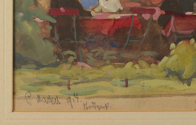Mackel Aquarell von 1914 beidseitig Orang Utan Stadtpark