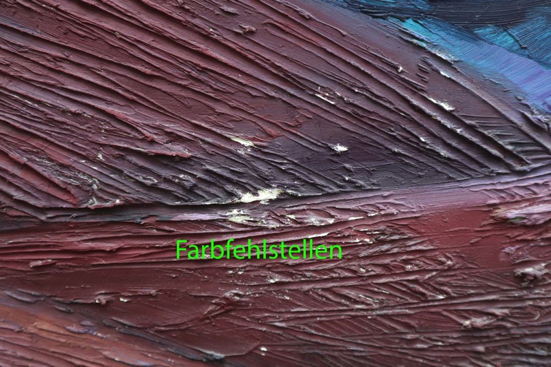 Manfred Homeyer Ölgemälde 1982 Schafe Landschaft beschädigt
