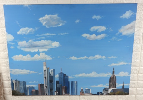 Martin Eller Ölgemälde Frankfurt am Main skyline 2009