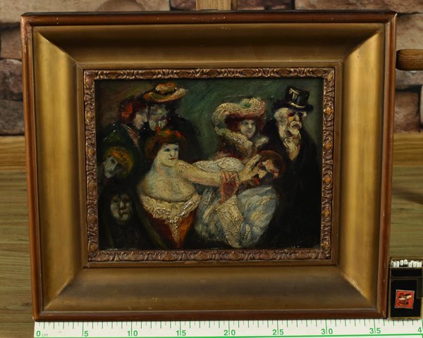 Expressionist unleserlich signiert antikes Ölgemälde Personen Ölbild Martinez
