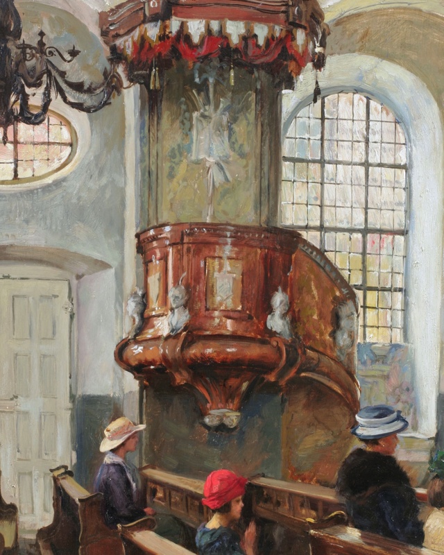 Max Friedrich Rabes Ölgemälde antik Kirche Kissingen
