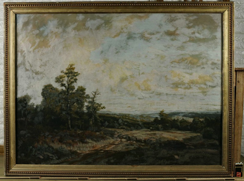 Max Wolf Zuschreibung Ölgemälde antik Gewitter Landschaft