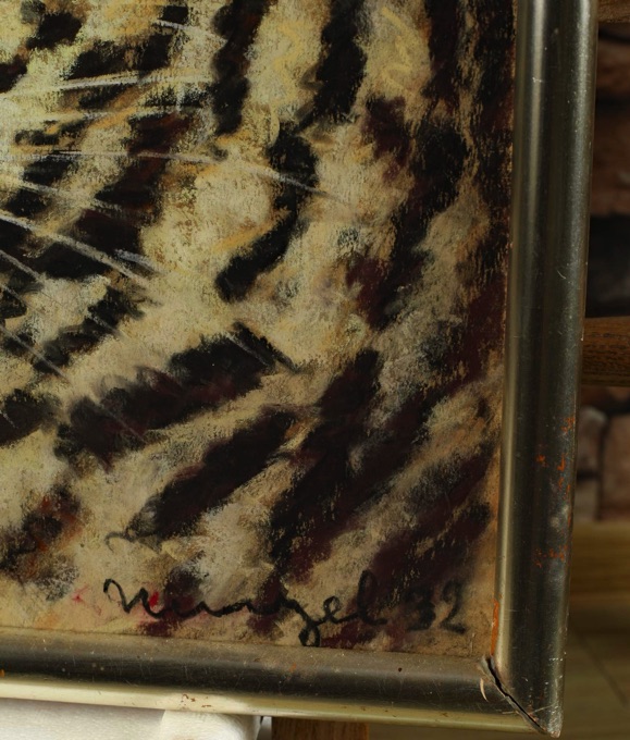 Menzel antike Pastell Malerei indischer Leopard