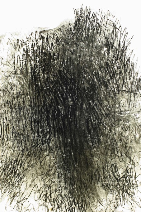 Michael Rögler Kohlezeichnunug abstrakt 1980