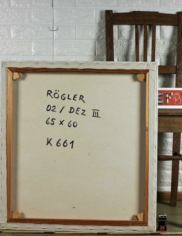 Michael Rögler Ölgemälde K661 Komposition 2002 rot