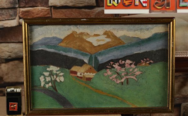 Monogramm 1946 Ölgemälde Baum expressiv