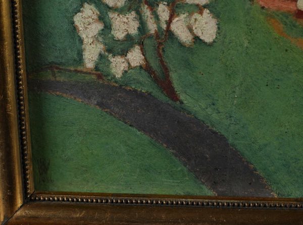 Monogramm 1946 Ölgemälde Baum expressiv