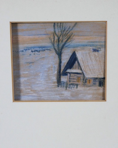 Monogramm Aquarell antik Winter expressiv