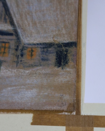 Monogramm Aquarell antik Winter expressiv