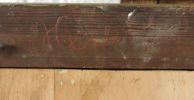 Monogramm E H Ölgemälde antik Am Wolchow