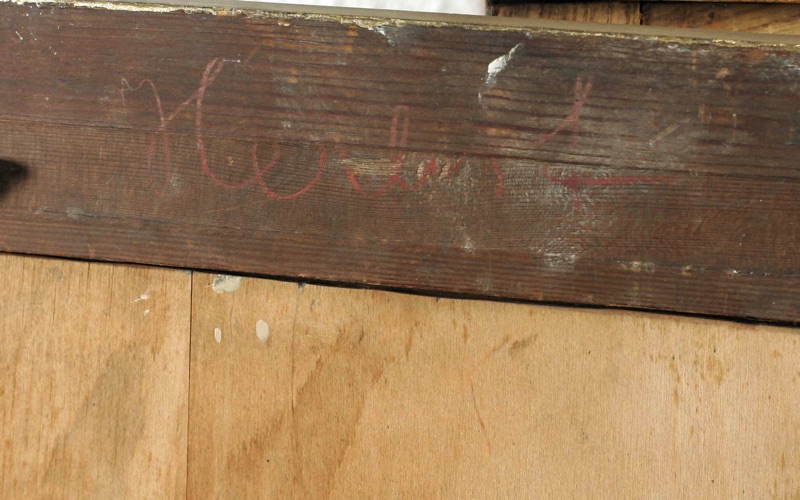 Monogramm E H Ölgemälde antik Am Wolchow