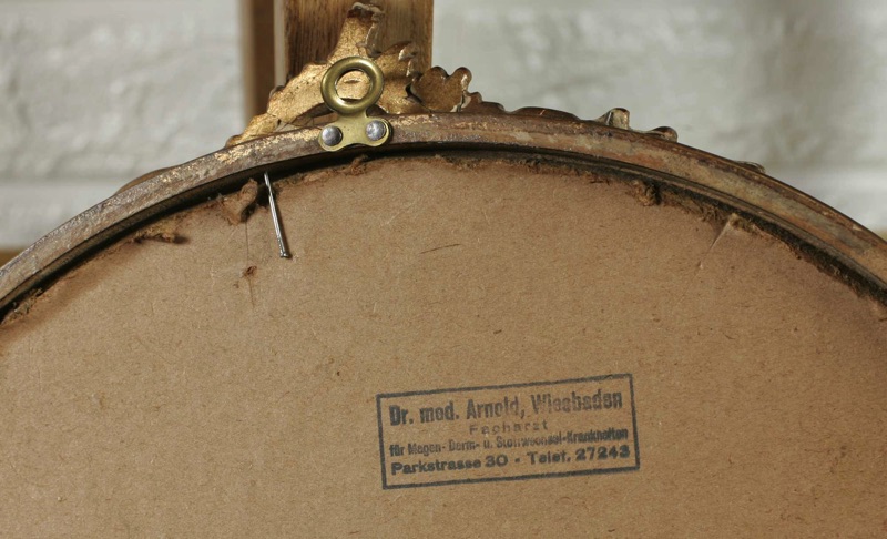 Monogramm F Ölgemälde antik Porzellangruppe