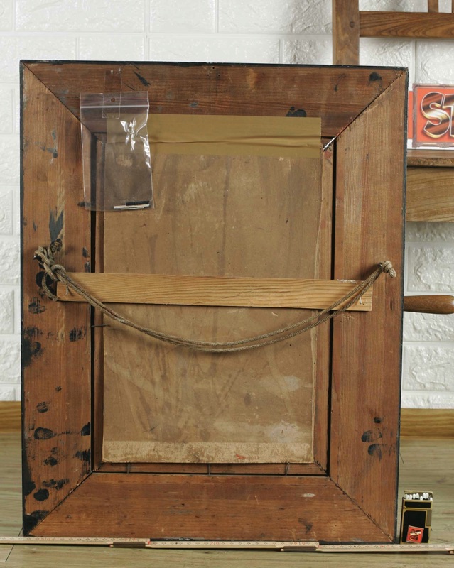 Monogramm H S antikes Ölgemälde Raucher mit Hut